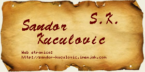 Šandor Kuculović vizit kartica